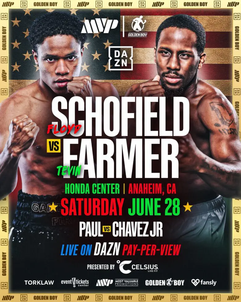 June 28: Former Champion Tevin Farmer vs. WBA No. 2 Lightweight Floyd Schofield on the Paul vs. Chavez Card
