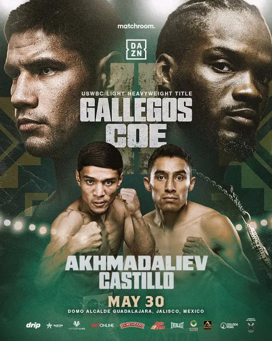 On May 30, Murodjon Akhmadaliev will have a tune-up fight ahead of his bout with Naoya Inoue, facing former world-ranked fighter Castillo.
