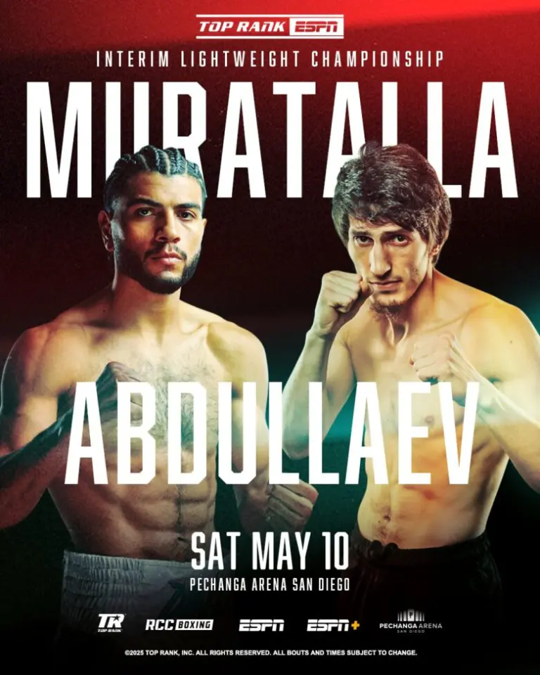 Breaking News: IBF Interim World Lightweight Title Bout – No.2 Abdullaev vs No.4 Muratalla (Top Rank Event)