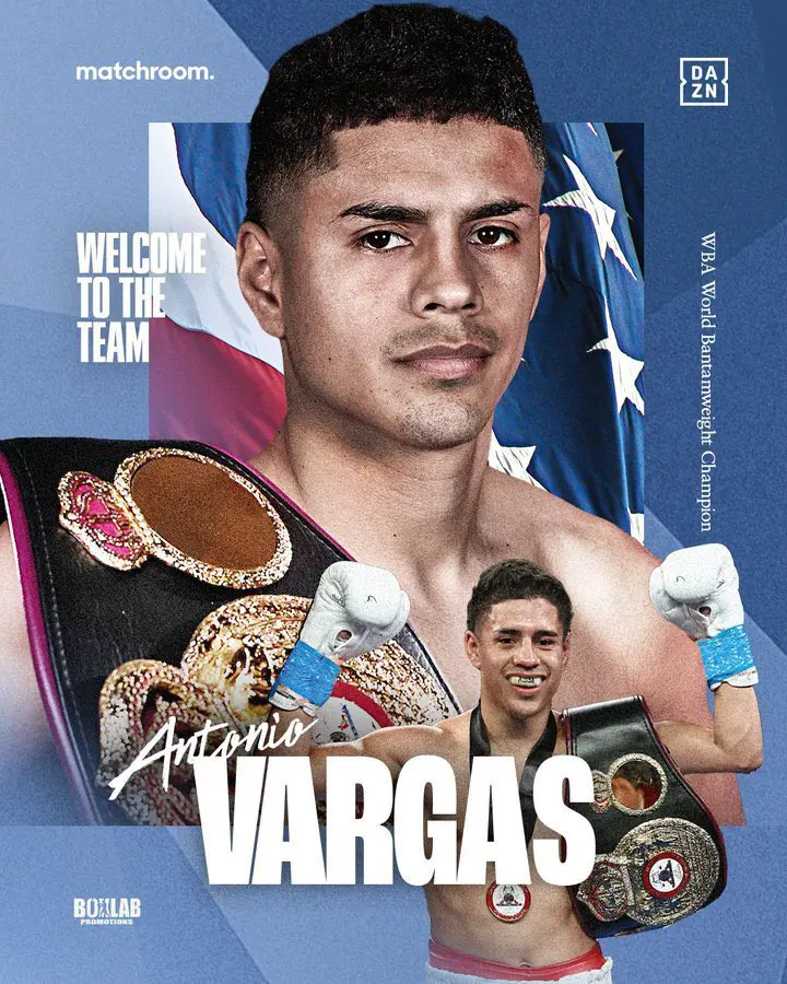 WBA World Bantamweight Champion Antonio Vargas signs promotional deal with Matchroom Boxing.